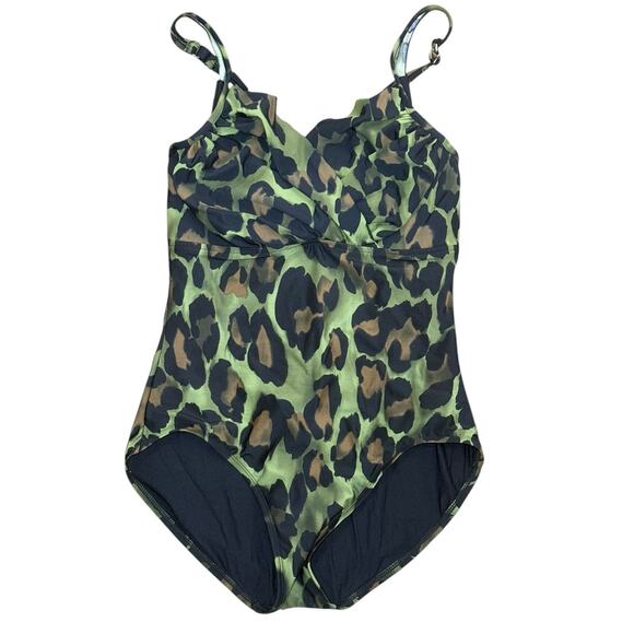 Magicsuit One Piece Swimsuit Women‎ Bathing Suit Green Animal Print Slimming - Picture 1 of 11